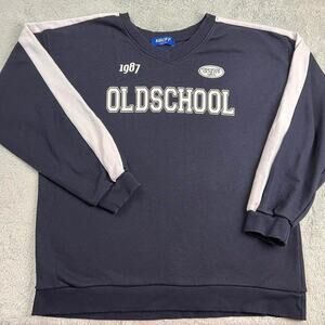 Oldschool College Style women’s sweatshirt navy blue & White size Large